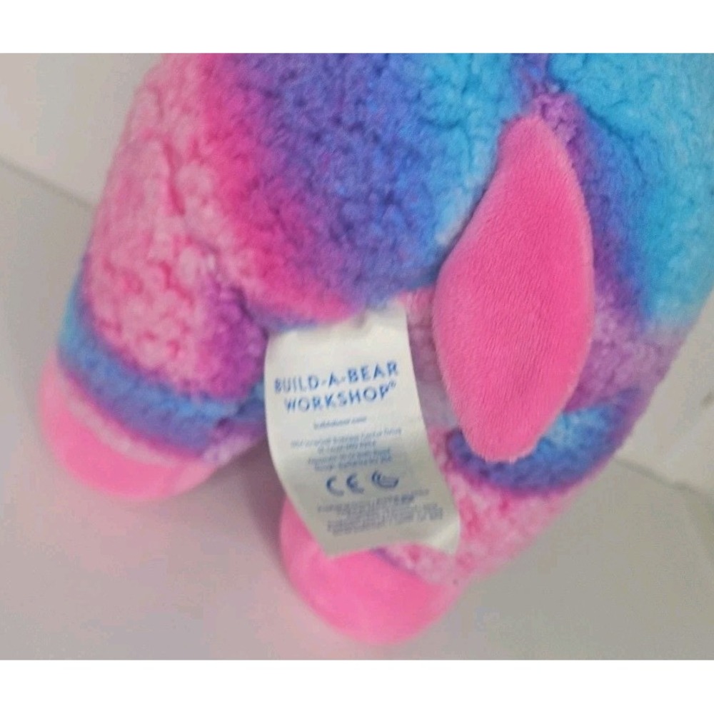 Build A Bear Tie Dye Llama Plush Stuffed Animal Toy 15" Fuzzy Alpaca Pink Blue - Picture 6 of 8